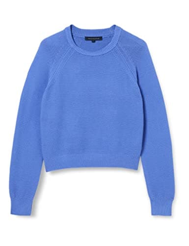 Image of French Connection Women's Lily Mozart Long Sleeve Crew Neck Jumper Pullover Sweater, Baja Blue, S