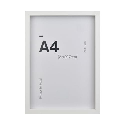 Image of Deep White A4 Photo Frame for A4 (21 x 29.7cm) Photos or Pictures, Plexi Glass, Freestanding or Wall Mounted Landscape or Portrait