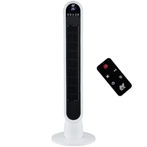 Image of NETTA 36 Inch Tower Fan with Remote Control - Bladeless Oscillating Fan with LED Display & 8-Hour Timer - 3 Wind Modes, 3 Speed Settings - Electric Floor Fan for Home, kitchen & Office - White