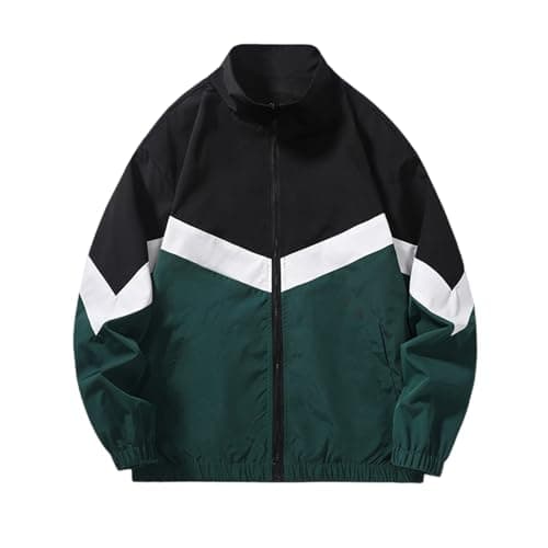 Image of Patchwork Jacket for Men UK Sale Clearance, Full Zip, Windbreaker Bomber Jacket, College Jacket, Oversized Patchwork Printed Jacket, Vintage Racing Jacket, Sweat Jacket, Baseball Coat Varsity Jacket