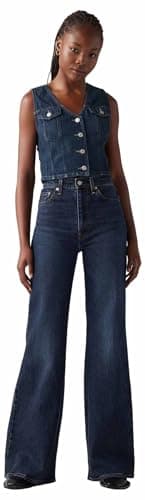 Image of Levi's Ribcage Bells Blacks, On The Town No Crack, 28W x 32L