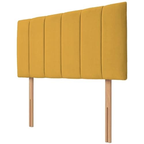 Image of NK Velvet Upholstered Headboard for Divan Beds – 20-Inch Lined, Extra Padded Plush Headboard with Struts – Luxury Bedroom Furniture (Mustard, 3ft Single)