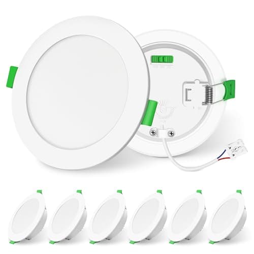 Image of ALUSSO Lighting LED Downlights Dimmable Recessed Ceiling Lights 10W 1050lm High Brightness, 3000K Warm 4000K Neutral 6500K Cool White Bathroom Spot Lights Ceiling Ultra Slim Spotlights IP44, 6 Pack
