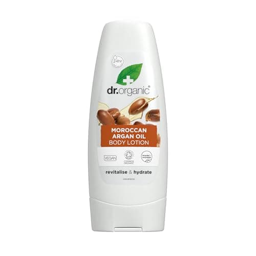 Image of Dr Organic Moroccan Argan Oil Lotion, Moisturising, Normal & Dry Skin, Mens, Womens, Natural, Vegetarian, Cruelty-Free, Paraben & SLS-Free, Organic, 200ml, Packaging may vary