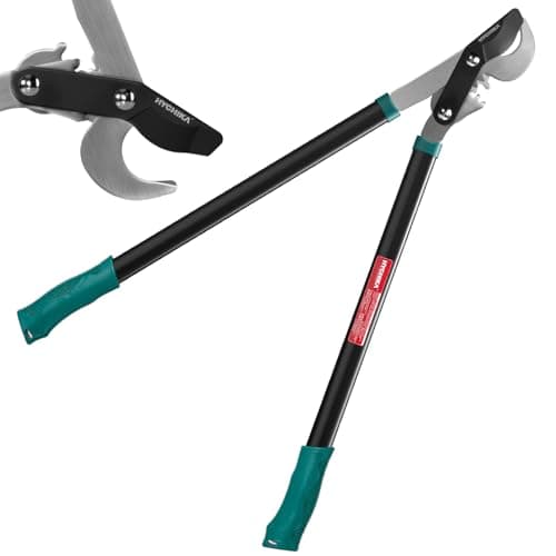 Image of HYCHIKA Bypass Loppers, Tree Loppers for Gardening Shears, Cuts Ø50 mm max. Branches, Hardened Steel Blades, More Power Less Effort Branch Lopper, Garden Cutters
