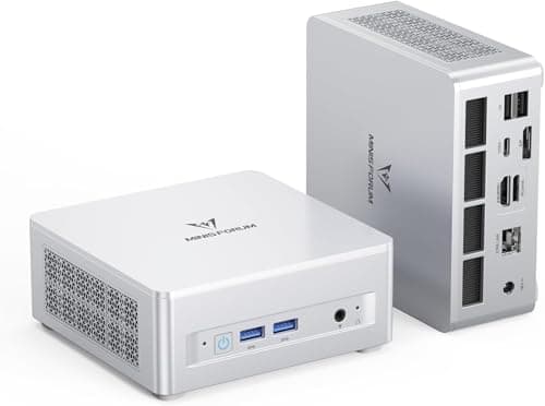 Image of MINISFORUM UM880 Plus Mini PC, AMD Ryzen 7 8845HS (8C/16T, Up to 5.1GHz), 32GB DDR5 RAM, 1TB SSD, Radeon 780M Graphics, OCuLink, Triple Display, 8K@60Hz, 5 USB Ports, Wifi6E