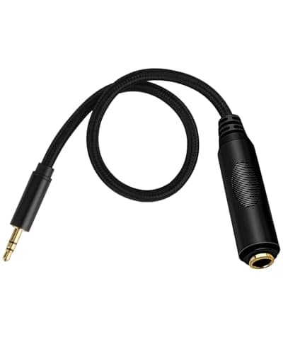 Image of Lueden Headphone Adapter 3.5mm to 6.35mm 1/4 Female to 3.5mm Mini Jack Male Stereo Audio Jack Adapter Aux Extension Cable Audio Converter Cord Plug for Guitar Amplifiers Home KTV System, 1FT/30cm