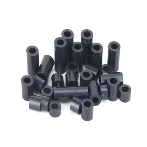 Image of Black Nylon Spacers Standoff Plastic Washers M3,M4,M5,M6,M8,M10 lentgh 3mm to 30mm (Pack of 10) (M4, 3mm)