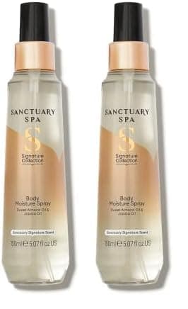 Image of Sanctuary Spa Body Moisture Spray, No Mineral Oil, Cruelty Free and Vegan Body Spray Moisturiser, 150 ml (Pack of 2)