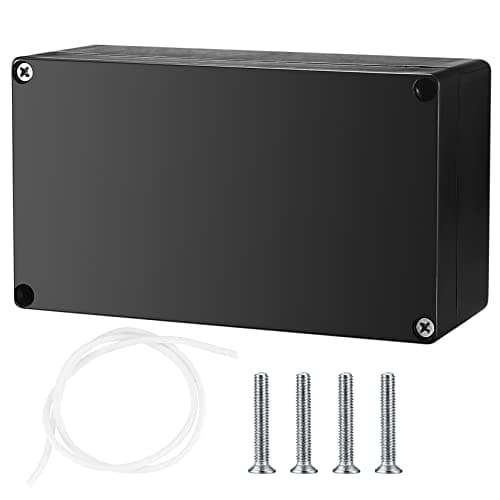 Image of Electronic Connection Box, Waterproof IP65 Junction Box, Surface-Mounted Distribution Box, Mounting Case, Electronic Project Enclosure, Plastic Housing (black earless, 158x90x60mm)