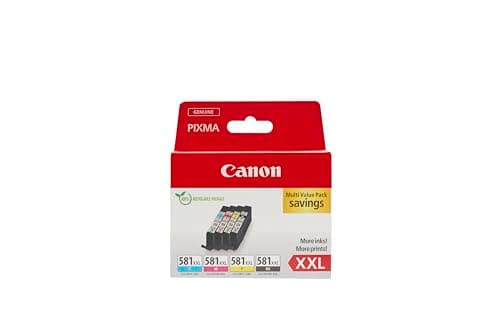 Image of Canon CLI-581 XXL C M Y BK Pack of 4 cartridges Yield XXL (Black XXL Cyan XXL Magenta XXL Yellow XXL) Genuine (Recycled Cardboard Multipack)