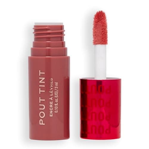 Image of Makeup Revolution, Pout Tint, Lightweight Lip Tint, Buildable Colour, Hydrating Formula with Gloss to Stain Finish, Nude Dreams, 3ml