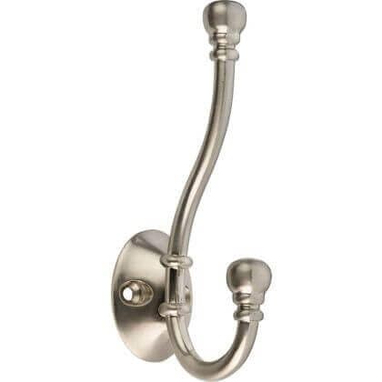 Image of Decohooks 469576 Ball End Hat, Coat & Robe Hook in Satin Nickel Finish Door & Wall Mountable Single Pack