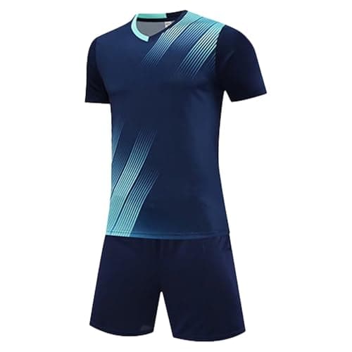 Image of Adixun Kids Boys Football Kit Children Soccer Jersery Set Gym Shorts and T-shirt Sets Sports Outfit(Navy,11-12 Years)