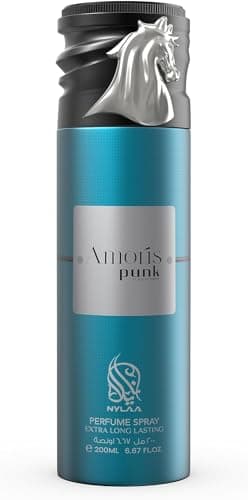 Image of Amoris Punk Body Spray 200ml For Him Extra Long Lasting Perfumes Deodorant for Freshness by Nylaa Perfume With Scents of Lemon, Mandarin, Clary Sage, Nutmeg