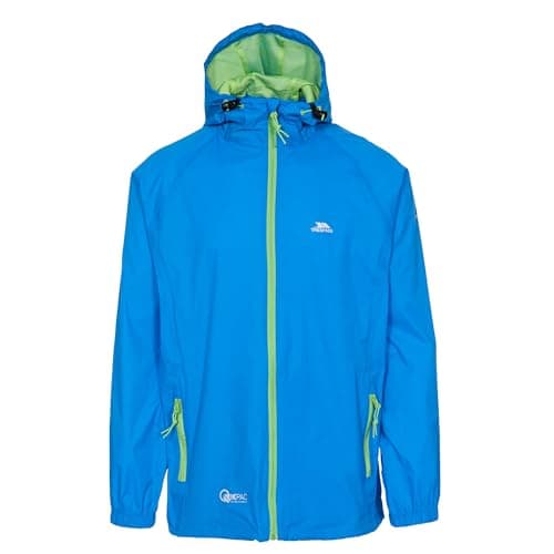 Image of Trespass Adults Waterproof Jacket Qikpac - Lightweight Packaway Raincoat, 2 Zip Pockets, Full Body Front Zip, Adjustable Hood, Storm Flap, Ventilated Back, Foldable Packs in Pouch