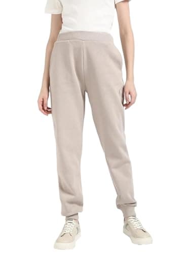 Image of Calvin Klein Women’s Raised Embroidery CK Regular Fit Jogging Bottoms, Grey (Atmosphere), L