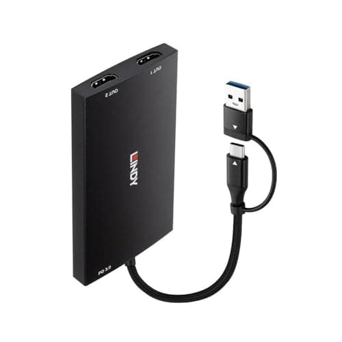 Image of Lindy USB Type A and C to Dual HDMI 4K60 Converter, W129320657 (4K60 Converter)