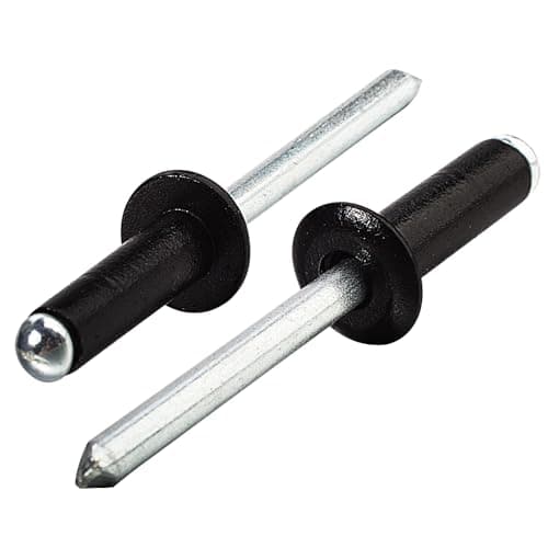 Image of Linkup 300pcs pack 3/32" x 5/32" Black pop blind Rivets, 2.4mm x 4mm Black pop rivets,Aluminum Body Steel Mandrel Rivets (Black),Dome Head aluminum rivets