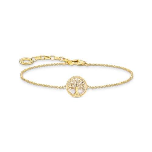 Image of Thomas Sabo Tree-of-Love Charm Bracelet in Gold-Plated Silver A2160-427-39, Eine Grösse, Sterling Silver, No Gemstone, Eine Grösse, Sterling Silver, No Gemstone