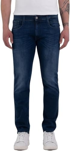 Image of Replay Men's M914 Anbass Power Stretch Jeans, 9 Medium Blue, 32W / 32L