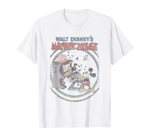 Image of Mickey Mouse Retro Poster Piano T-Shirt