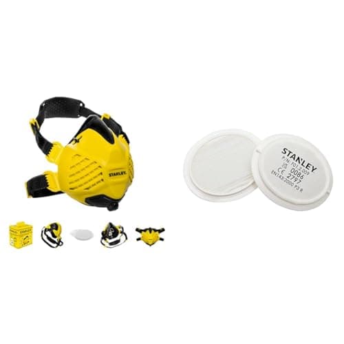 Image of Stanley P3 Dust Mask, Reusable Respirator Mask with Face-Fit-Check Technology & Respirator Mask Replacement Filters - 1 Pack - Superior Filtration Efficiency