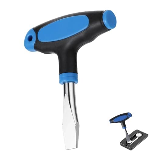 Image of 1 Pcs T Handle Flat Head Screwdriver 10mm, Large Slotted Screwdriver with Ergonomic Grip, Heavy Duty Hand Tool for Camera Tripod Quick Release Plate Repair Maintenance and General Use (Blue)