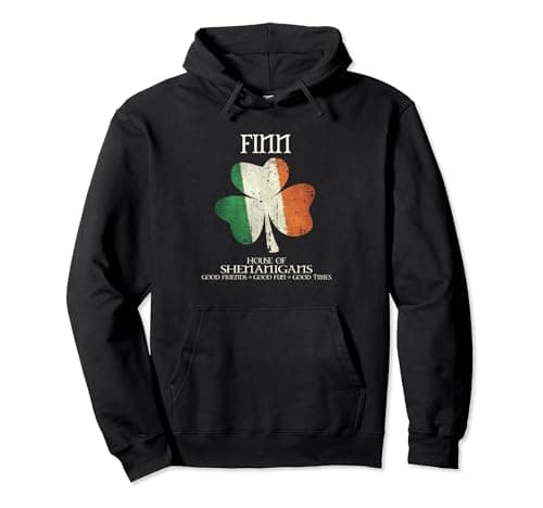 Image of Finn last name family Ireland Irish house of shenanigans Pullover Hoodie