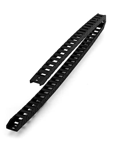 Image of QWORK® Cable Drag Chain, Black Cable Wire Carrier Drag Chain Plastic CNC Machine Tool 10mm x 20mm