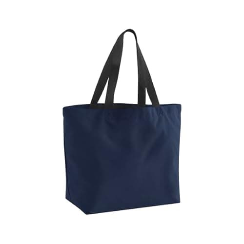 Image of BagBase Original Carryall Tote Bag – Navy, 100% GRS Recycled Polyester Reusable Tote Bag with Internal Zippered Pocket, Hidden Zip Access Lining for Decoration, Press-Stud Grab Handle
