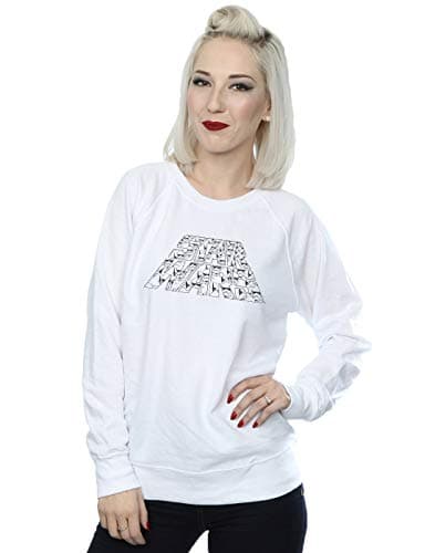 Image of Absolute Cult Star Wars The Rise Of Skywalker Trooper Filled Logo Women's Sweatshirt White Small