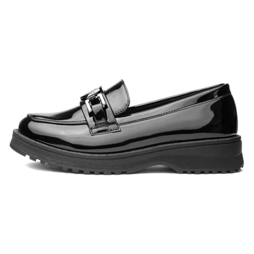 Image of Lilley UNA Girls Black Patent Loafer - Size 2 UK - Black