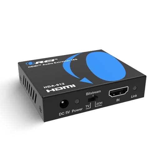 Image of OREI 4K Audio Extractor HDMI, UltraHD 4K @ 60Hz 18G HDMI 2.0 Audio Converter SPDIF + 3.5mm Output HDCP 2.2 - Dolby Digital/DTS Passthrough CEC, HDR, Dolby Vision, HDR10 Support (HDA-912)