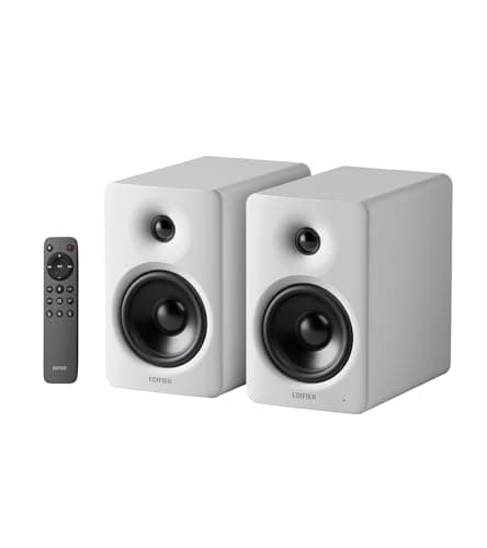 Image of Edifier M90 Bookshelf Speakers, 100W RMS Desktop Speakers, Hi-Res Audio LDAC, Bluetooth 6.0 Compact Speaker, HDMI eARC/Optical/USB-C/AUX Input, SUB OUT Powered Speakers, Remote Control for TV/PC-White