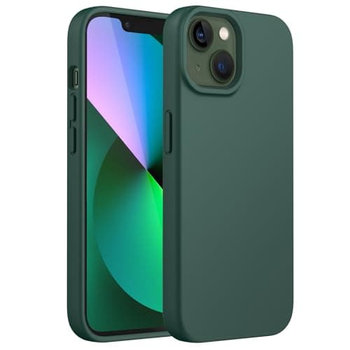 Image of JETech Silicone Case for iPhone 13 6.1-Inch, Silky-Soft Touch Full-Body Protective Case, Shockproof Cover with Microfiber Lining (Midnight Green)