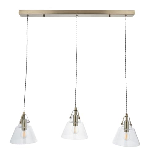 Image of firstchoicelighting Antique Brass Ceiling Pendant, Modern Dining Kitchen Island Lighting, Glass Shades, 3 Way Bar Design, Height Adjustable