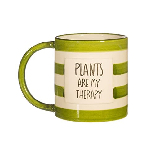 Image of Sass & Belle Plants Therapy Mug - Ceramic Tea or Coffee Cup | Stylish Coffee Mug Gift for Women Men Plant Lovers | Sass and Belle Kitchen Accessory