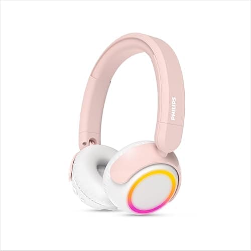 Image of Philips TAK4200PK 4200 Series On Ear Wireless Kids Foldable Headphones Volume Limited, Audio Sharing, 3.5mm and USB-C Cable included - Pink
