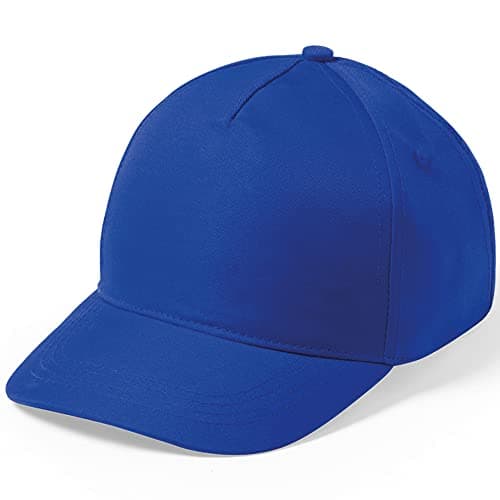 Image of eBuyGB Kids Adjustable Pack of 10 Plain Baseball Cap for School, Girls Boys Junior Unisex Children's Hat (Blue)