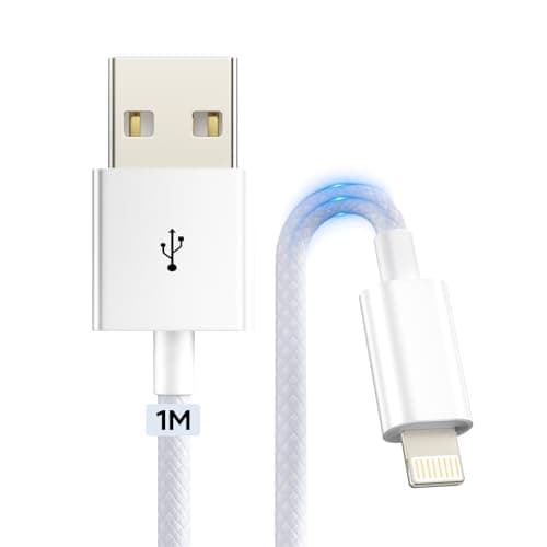 Image of Zestiq USB A to Lightning Cable 1M, Car Apple CarPlay Cable, [MFi Certified] USB iPhone Charger Cord Nylon Braided Compatible with iPhone 14 Pro/14 Plus/14/13/12/11/SE/X/XS/XR/8, iPad, iPod