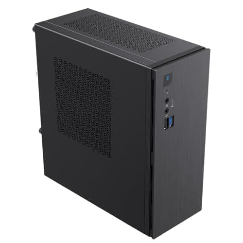 Image of CiT S4i Mini-ITX PC Case with 300W Power Supply – VESA Mountable – 80mm Fan Pre-Installed – USB-C, 1 x USB 3.0, 1 x USB 2.0 – Compact SFF Business Workstation Case | Black