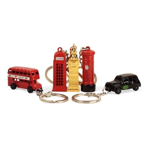 Image of BOHS London Landmark Die-cast Keychain - British Souvenir Keyring Gift - Small Metal Miniature Model (5 pcs)