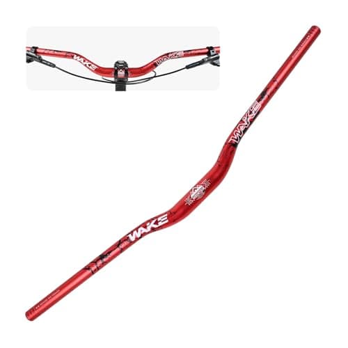 Image of Wake Bike Handlebar 31.8mm*720mm Extra Long Wide Riser Bar Aluminum Alloy Bicycle Handlebars Riser 30mm Bike Bars for Cycling MTB Mountain Road Bike (Red)