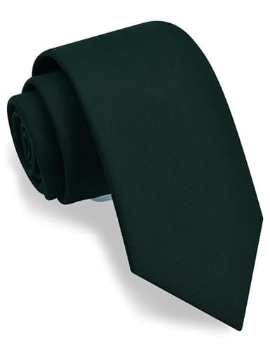 Image of Gusleson Mens Emerald Green Tie for Wedding Solid Tartan Woven TR Material Dark Green Tie (UK1032-32)