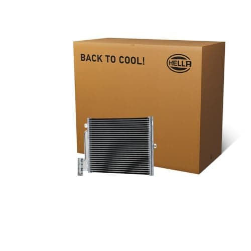 Image of HELLA 8FC 366 220-391 Condenser, air conditioning - Parallel cooling pipes - Aluminium - without gaskets/seals - without dryer