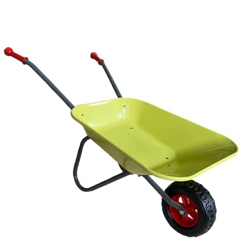 Image of ASC New Child Kids Metal Wheelbarrow - Light Green/Grey - Toy, Play, Farm, Gardening