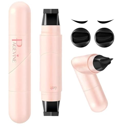 Image of Dual Head Winged Eyeliner Stamp Pen, Black Liquid Eyeliner with Left Right Wing Stamp, Smudge Proof Waterproof Long Lasting Quick Dry Eye Liner, Easy Cat Eye Makeup for Beginners