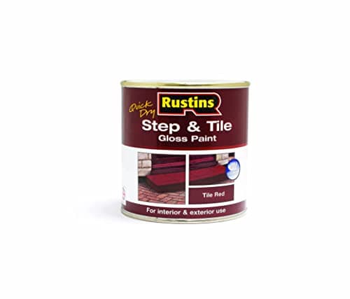 Image of RUSTINS Step & Tile Paint Red 250ml – Hard-Wearing Floor Coating for Concrete, Stone & Brick – Durable, Slip-Resistant Finish for Indoor & Outdoor Use – Available in Red & Black
