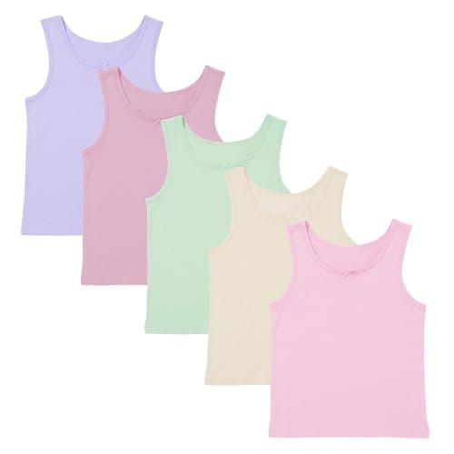 Image of Girls TEW 5 Pack Vests - 8/9 YRS - Assorted